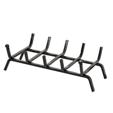 Carica l&#39;immagine nel visualizzatore di Gallery, Virsus Brucialegna da Camino in ferro battuto con spessore 1,5 cm, di colore nero con sfumature, 5 barre distanziate, braciere per legna, poggialegna resistente per brace, fuoco costante (40x32x20 cm)
