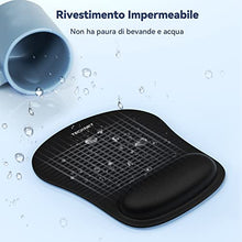 Carica l'immagine nel visualizzatore di Gallery, TECKNET Tappetino Mouse con Poggiapolsi, Gaming Mouse Pad Ergonomico con Memory Foam, Tocco Morbido e Impermeabile, Tappetini Mouse Supporto per Computer, Ufficio, Base di Gomma Antiscivolo