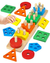 Carica l'immagine nel visualizzatore di Gallery, Uping Giochi Bambini 1 2 3 Anni Giochi Montessori 1 2 3 Anni Giochi Educativi Puzzle in Legno Ordinamento e Impilamento Regalo Bambino