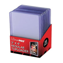 Carica l'immagine nel visualizzatore di Gallery, Ultra Pro Clear Regular Toploader 3" x 4" 25 Count per confezione (2 pezzi) + protezione per spedizione HEARTFORCARDS