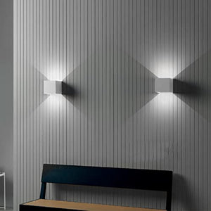 Applique Cubo a LED IP65 per interno/esterno 12W Regolabile 1000lumen Moderno Alluminio (Bianco, Luce Fredda 6000K)