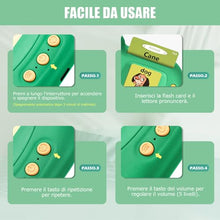 Carica l&#39;immagine nel visualizzatore di Gallery, Talking Flash Cards Schede Flash Cards Parlanti Flash Cards Flash Cards Bambini Giocattoli Educativi per Bambini 3+ Anni Autismo Giochi Regali di Compleanno Giochi Montessori(Verde Italiano)