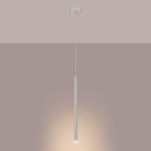 Carica l'immagine nel visualizzatore di Gallery, SOLLUX lighting Lampada Da Soffitto Lampada Da Sospensione Di Acciaio 1 Paralume 8 x 8 x 114 cm Beige Pastelo