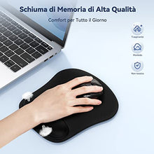 Carica l'immagine nel visualizzatore di Gallery, TECKNET Tappetino Mouse con Poggiapolsi, Gaming Mouse Pad Ergonomico con Memory Foam, Tocco Morbido e Impermeabile, Tappetini Mouse Supporto per Computer, Ufficio, Base di Gomma Antiscivolo