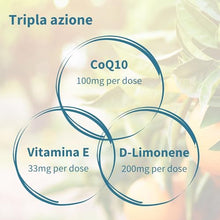 Carica l'immagine nel visualizzatore di Gallery, Integratore CoQ10, Coenzima Q10 100mg, 4 mesi, Biodisponibilità 5x Superiore, Formula Ultra-Solubile CoQsol-CF, Ubichinone potenziato con vitamina E e D-Limonene, 120 softgels 1 al giorno - Igennus