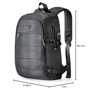 Tzowla Zaino Porta PC Universitari Uomo e Donna,Zaino da Viaggio Impermeabile Antifurto di Ricarica USB e Serratura per Notebook da 15/15,6 Pollici,Zaino da Giorno Sottile Lavoro Business-Nero