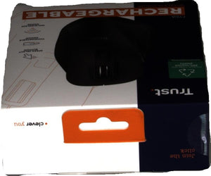 Trust Fyda Mouse Wireless Ricaricabile, Design Sostenibile, 800-2400 DPI, 6 Pulsanti, 2,4 GHz, Ricevitore USB, Mouse Ergonomico senza Filo per Laptop, PC, Computer, Macbook, Ufficio - Nero