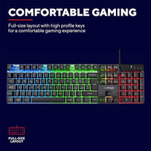 Carica l&#39;immagine nel visualizzatore di Gallery, Trust Gaming GXT 835 Azor Tastiera Gaming, Layout Italiano QWERTY, USB, Anti-ghosting, Tastiera Retroilluminata LED RGB Per PC, Computer, Laptop, Mac - Nero