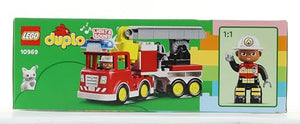 LEGO DUPLO Town Autopompa, Camion Giocattolo dei Pompieri con Luci, Sirena e Scala Mobile, Figure di Vigile del Fuoco e Gatto, Giochi per Bambini e Bambine da 2 Anni, Idee Regalo di Compleanno 10969