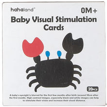 Carica l&#39;immagine nel visualizzatore di Gallery, hahaland Carta Stimolazione Sensoriale Visiva, Flash Cards Neonati, Giochi Neonato 0-3-6 Mesi Carta Nero Bianco Alto Contrasto, 20 Pezzi 40 Immagini