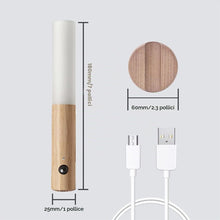 Carica l'immagine nel visualizzatore di Gallery, Luci notturne con sensore di movimento, sensore magnetico per corridoio, applique da parete in legno, luce LED portatile