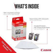 Carica l'immagine nel visualizzatore di Gallery, Canon Confezione multipla cartucce d'inchiostro Cartucce d'inchiostro originali per stampanti PG-540/CL-541confezione da 2(1 nero,1a colori) e carta fotografica 4x6(50 fogli)-Compatibile con le PIXMA