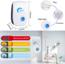 Carica l'immagine nel visualizzatore di Gallery, Repellente ad Ultrasuoni 4 Pack, Repellente Ultrasuoni Anti Zanzare Ultrasuoni Interno Dispositivo, Repellente per Insetti di Ratto, Antizanzare Ultrasuoni per Pulce, Ragno, Mosca, Scarafaggio, Flea