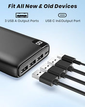 Carica l'immagine nel visualizzatore di Gallery, Riapow Power Bank 26800mAh, Caricabatterie Portatile 3,0A USB C Ricarica Rapida Batteria Esterna con Display a LED Caricatore Portatile Cellulare 4 USB Uscite per iPhone, Tablet e Altri
