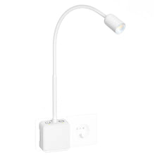 Carica l'immagine nel visualizzatore di Gallery, Lampada da Lettura Applique da Parete LED Bianca Interno, Luce da Comodino Faretto LED Dimmerabile con Spina per Camera 
