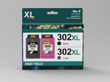 Carica l&#39;immagine nel visualizzatore di Gallery, Heroil 302 XL 302XL Cartucce d&#39;inchiostro Sostituzione per HP 302 nero e colore per HP Envy 4520 4522 4525 Officejet 3830 3834 4650 4652 DeskJet 1110 2130 3630 3632 3634 3636 (2-Pack)