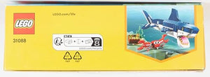 LEGO Creator Creature degli Abissi, Set 3 in 1 con Animali Giocattolo Marini da Costruire come Squalo, Calamaro, Granchio e Rana Pescatrice, Giochi per Bambini e Bambine da 7 Anni, Idee Regalo 31088