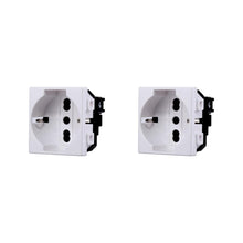 Carica l'immagine nel visualizzatore di Gallery, Elektronova Presa schuko 2P+T 10/16A 230V compatibile Bticino Matix di colore bianco - Confezione 2 pezzi