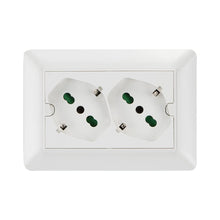 Carica l'immagine nel visualizzatore di Gallery, FANTON 42100-27 Multipresa universale da incasso OPERA/MTX doppia presa bipasso schuko 2P+T 16A precablata per scatola a