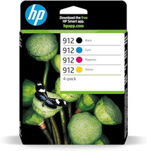 Carica l'immagine nel visualizzatore di Gallery, HP 912 Nero, Ciano, Giallo e Magenta, 6ZC74AE, confezione da 4 cartucce originali HP, compatibili con stampanti HP OfficeJet Pro Serie 8010 e 8020