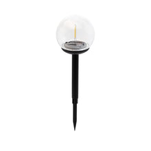 Carica l'immagine nel visualizzatore di Gallery, Velamp Joy Picchetto Solare LED Ø10 cm – Luce Calda 3000 K Effetto Filamento, IP44, Ricarica Automatica, Struttura Nera 