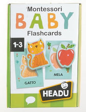 Carica l'immagine nel visualizzatore di Gallery, Headu Baby Flashcards Montessori Ascolta E Pronuncia Le Prime Parole It21666 Gioco Educativo Per Bambini 1-3 Anni Made In Italy