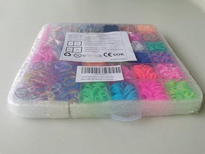 Uolifrem Elastici per Braccialetti Bambini, 29 Colori Elastici Braccialetti Kit, Fai Da Te Loom Bands Kit con Accessori，Starter kit di elastici, Regalo per Ragazze e Ragazzi