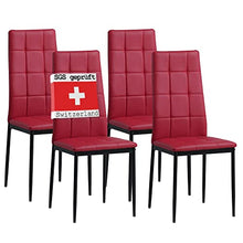 Carica l'immagine nel visualizzatore di Gallery, Albatros Sedia per Sala da Pranzo Rimini, Set di 4 sedie, Rosso, SGS Testato
