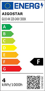 Aigostar Lampadina LED GU10 4W, Luce Bianca Calda 3000K 320 Lumen, Angolo a Fascio 120-160 Gradi, Nessun Sfarfallio, Pacco da 10