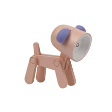 Carica l'immagine nel visualizzatore di Gallery, Mini lampada da Tavolo Pieghevole a LED, Luce Calda, Tascabile, per Lettura, Comodino o Scrivania, forma di cane (Rosa)