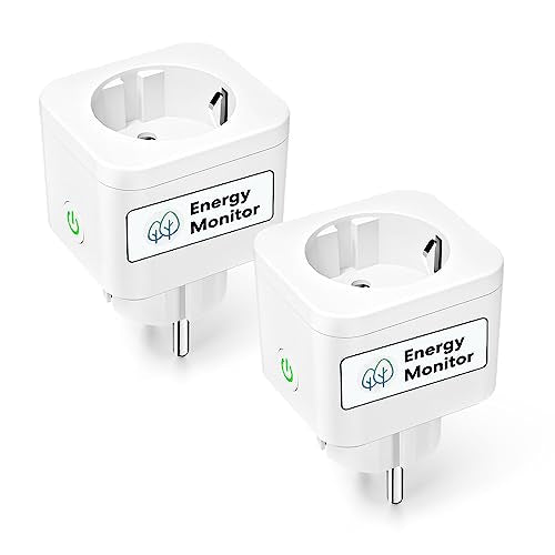 Meross Presa Smart Bluetooth con Monitoraggio Consumi, Presa Intelligenti 16A, Presa WiFi Schuko Compatibile con Alexa, Google Home e SmartThings, Controllo Vocale e Remoto App, 3840W, 2 Pezzi