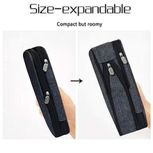 Carica l&#39;immagine nel visualizzatore di Gallery, Coolzon Zaino scolastico espandibile, astuccio di grande capacità, astuccio per matite, astuccio per cancelleria, borsa per trucchi, per ragazze, ragazzi, studenti, bambini e adulti, Grigio, Borsa