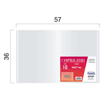 Carica l'immagine nel visualizzatore di Gallery, Favorit, Coprilibri Formato Maxi, 10 pezzi, 36 x 57, Trasparenti, Finitura Liscia