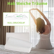 Carica l'immagine nel visualizzatore di Gallery, Cuscino cervicale ortopedico in memory foam, cuscino ergonomico per dolori al collo, per chi dorme sul fianco Cervicale Memory Foam, Cuscino, Guanciale Letto in Memory Foam Ergonomico per Dolori a Collo e Cervicali, Federa Morbida Rimovibile e Lavabile