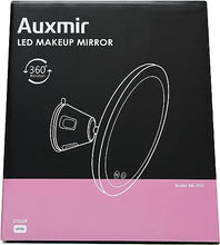 Carica l'immagine nel visualizzatore di Gallery, Auxmir Specchio Ingranditore 10X, Specchio Trucco con Luci a 46 LED, 3 Colori di Luce, Luminosità Regolabile, Ricaricabile, Rotazione a 360°, Potente Ventosa, 20CM