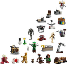 Carica l'immagine nel visualizzatore di Gallery, LEGO Star Wars Calendario dell'Avvento 2025 per Bambini da 6 Anni in su - Giocattolo per il Conto alla Rovescia di Natale con 24 Sorprese Incluse 2 Minifigure e 5 Figure di Droidi, Idea Regalo - 75418