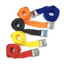 Carica l&#39;immagine nel visualizzatore di Gallery, 4 cinghie con cricchetto, cinghie di tensione regolabili per bagagli, furgoni, camion, moto (giallo), 2 m x 25 mm