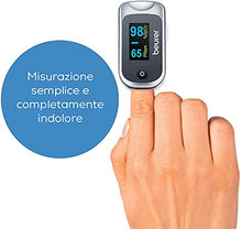 Carica l&#39;immagine nel visualizzatore di Gallery, Beurer PO 40 Saturimetro per il Monitoraggio della Saturazione di Ossigeno nel Sangue, Battito Cardiaco e Indice di Perfusione, Pulsossimetro con Luminosità Regolabile e Spegnimento Automatico