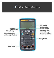 Carica l'immagine nel visualizzatore di Gallery, Multimetro Digitale Intelligente Ricaricabile Multimetro Digitale True RMS Voltmetro Professionale Amperometro Tensione Temp capacità Tester Meter