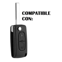 Carica l'immagine nel visualizzatore di Gallery, AUTOZOCO Cover Compatibile con Chiave Auto Peugeot Citroen 2 Tasti | Custodia protettiva in silicone per auto | Nero