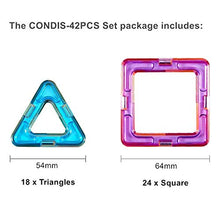 Carica l'immagine nel visualizzatore di Gallery, Condis Costruzioni Magnetiche Bambini 42 Pezzi, Giochi 3 4 5 6 7 anni, Educativi Calamite Puzzle Montessori