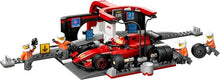 Carica l'immagine nel visualizzatore di Gallery, LEGO City Pit Stop e Meccanici con Monoposto Ferrari F1 - Kit Officina da Costruire con Macchina Giocattolo, Minifigure e Accessori, Giochi per Bambini da 6 Anni Fan delle Auto da Corsa Sportive 60443