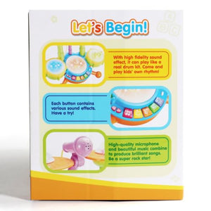 Tamburo Giochi Bambini 1 Anno - Strumenti Musicali Giocattoli Bambino 1 2 Anno Batteria Bambini Elettronico con Filastrocche Neonati Idea Natale Regalo Gioco Bambino Bimba 1 2 Anno Anni