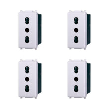Carica l'immagine nel visualizzatore di Gallery, Elektronova Presa bipasso 2P+T 10/16 A 250 V compatibile Vimar Plana, bianca, kit 4 pezzi, 2001