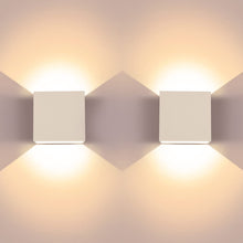Carica l'immagine nel visualizzatore di Gallery, 2 Pezzi 6W LED Applique Moderne in Alluminio su e giù per Lampada da Parete, Bianca Calda, Adatte per Soggiorno, Camera 