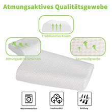 Carica l'immagine nel visualizzatore di Gallery, Cuscino cervicale ortopedico in memory foam, cuscino ergonomico per dolori al collo, per chi dorme sul fianco Cervicale Memory Foam, Cuscino, Guanciale Letto in Memory Foam Ergonomico per Dolori a Collo e Cervicali, Federa Morbida Rimovibile e Lavabile