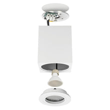 Carica l'immagine nel visualizzatore di Gallery, EDO Faretto da Soffitto Bianco GU10 80x80x95mm Quadrato LARKS - Plafoniera da Superficie Orientabili Moderna Spot Allumi
