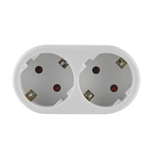 Carica l'immagine nel visualizzatore di Gallery, Electraline 55072 Adattatore 2 Prese Frontali, Spina Tedesca, Multipresa 2 Posti Schuko, Bianco