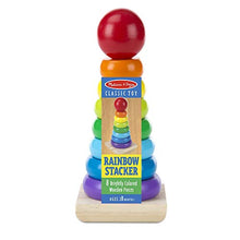 Carica l&#39;immagine nel visualizzatore di Gallery, Melissa &amp; Doug Gioco Torre Bambini con Anelli Impilabili Arcobaleno in Legno | Piramide | Incastri Educativi | Giochini Regalo 18 Mesi