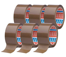 Carica l'immagine nel visualizzatore di Gallery, tesapack 64014 PP Nastro Adesivo Marrone, Resistente all'Invecchiamento e allo Strappo, Silenzioso e Fortemente Adesivo, Confezione da 6 Rotoli, 66 m x 50 mm